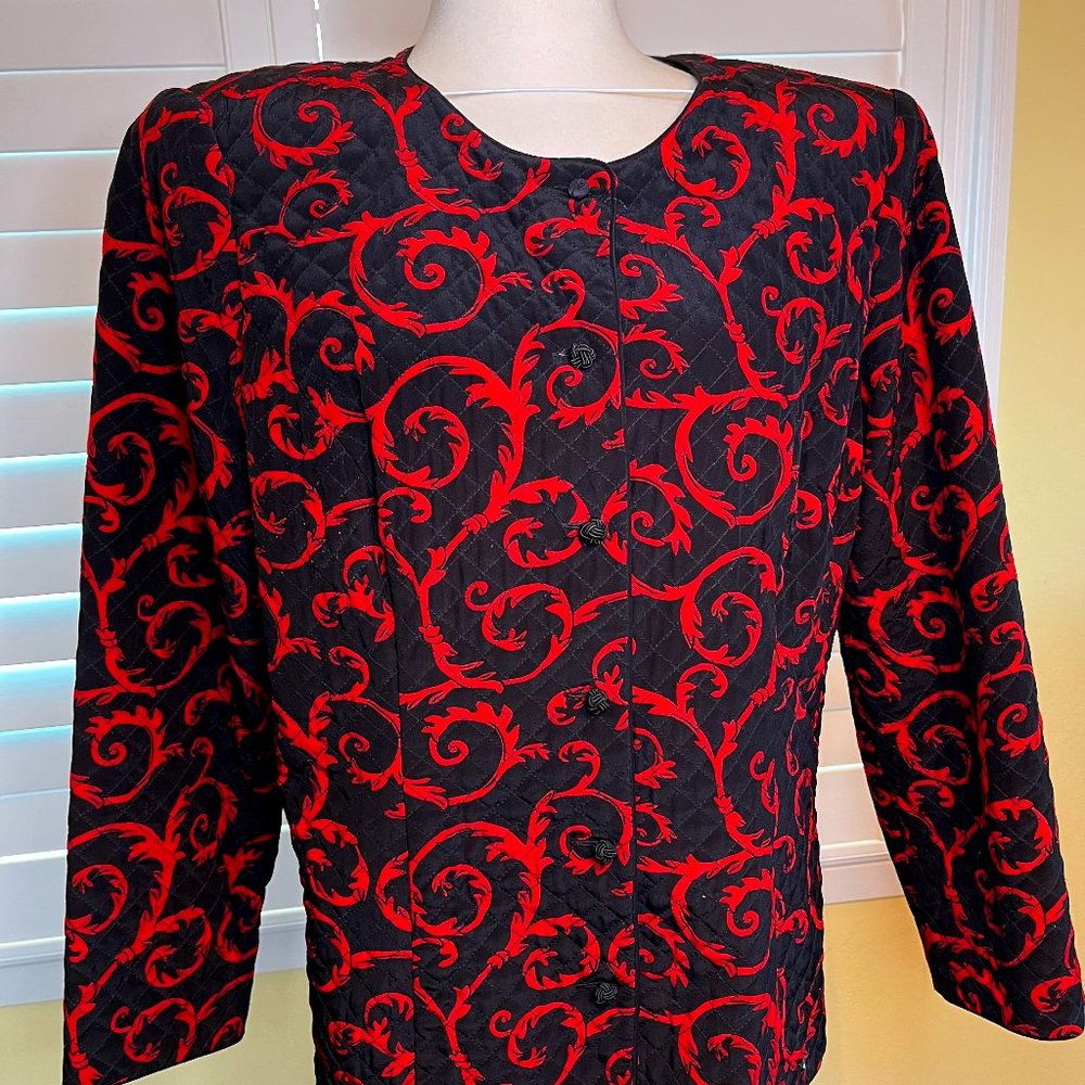 Vintage Talbots 100% Silk Quilted Blazer Sz 16